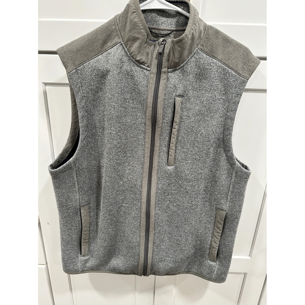 Vineyard Vines Men's Gray Fleece Vest Size L Full Zip Pockets Outerwear